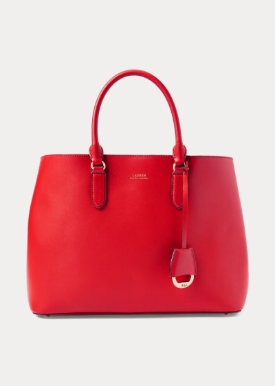 Satchel Ralph Lauren Mujer Rojos / Dorados - Leather Large Marcy - OLGRA9062